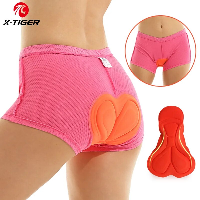 Mountain Biking Shorts Women - กางเกงปั่นจักรยานเสือภูเขากันกระแทกสำหรับผู้หญิงกางเกงใน3D ขี่จักรยานเสือภูเขากางเกงขาสั้นสำหรับ X-TIGER