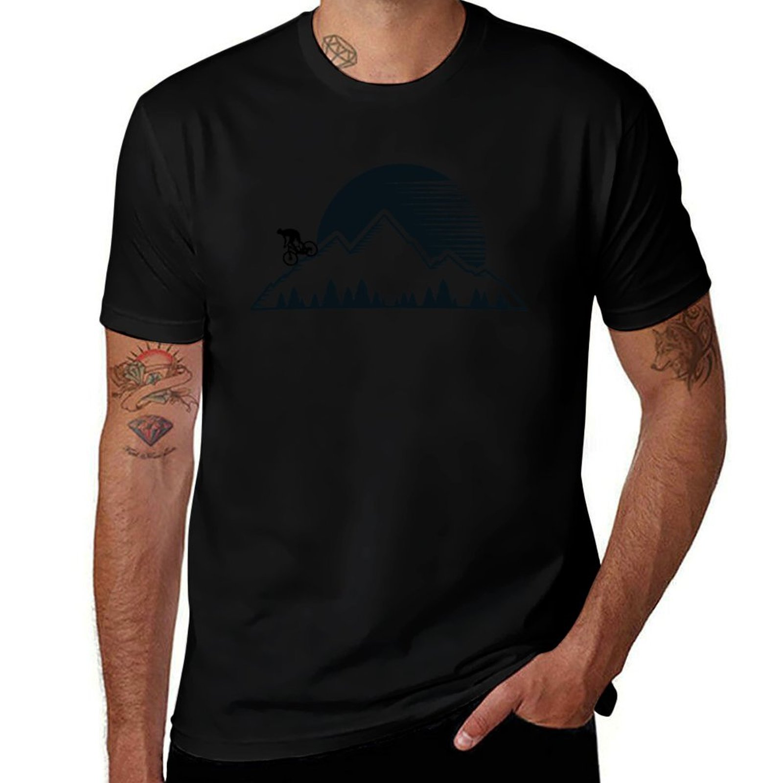 Mountain Biking Holidays - เสื้อยืดดาวน์ฮิลล์เม้าท์เทนไบค์ เสื้อยืดเรียบง่ายสำหรับวันหยุด