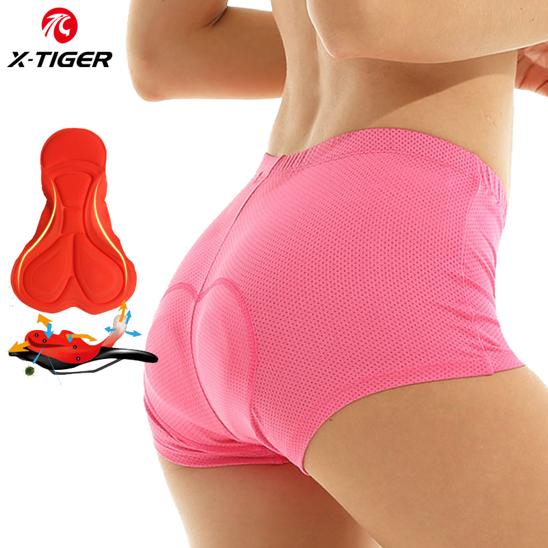 Mountain Biking Shorts Women - X-TIGER กางเกงในขี่จักรยานของผู้หญิงกางเกงในขี่จักรยานแบบเจลบุ3D MTB กันกระแทกจักรยานกางเกงในกางเกงขาสั้นขี่จักรยาน