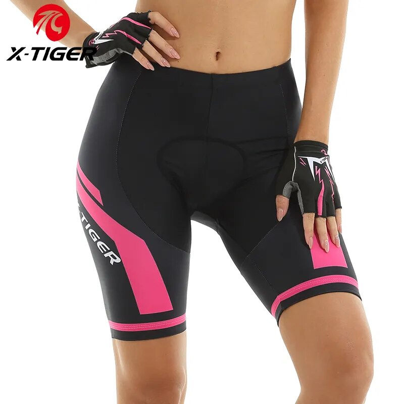 Mountain Biking Shorts Women - X-TIGER กางเกงขาสั้นขี่จักรยานผู้หญิงกางเกงขาสั้นจักรยานเสือภูเขากันกระแทกเจลบุนวม3D กางเกงขี่จักรยานถนนชุดฤดูร้อน