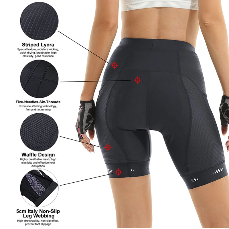 X-TIGER ผู้หญิงกางเกงขาสั้นขี่ - Mountain Biking Shorts Women บทวิจารณ์และราคา